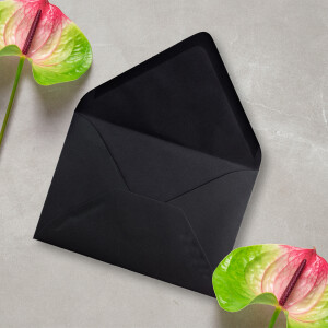 Briefumschläge in Schwarz - 100 Stück - DIN C5 Kuverts 22,0 x 15,4 cm - Nassklebung ohne Fenster - Weihnachten, Grußkarten - Serie FarbenFroh