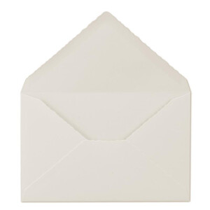 100x Vintage Brief-Umschläge mit Zackenschnitt - Natur-Weiß - Edel-Bütten - DIN C5 - 162 x 229 mm - 16,2 x 22,9 cm - imitiert Bütten - Nassklebung - by GUSTAV NEUSER