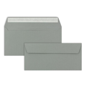 75 Brief-Umschläge Hell-Grau DIN Lang 110 x 220 mm Serie FarbenFroh® Ideal für Einladungs-Karten 11 x 22 cm - Nassklebung ohne Fenster 