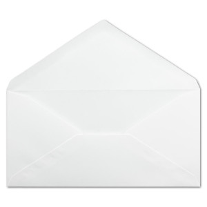 100x Briefumschläge DIN Lang - 11 x 22 cm - Nassklebung - Farbe: Weiß - 90 Gramm pro m² - ohne Fenster