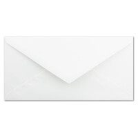 100x Briefumschläge DIN Lang - 11 x 22 cm - Nassklebung - Farbe: Weiß - 90 Gramm pro m² - ohne Fenster