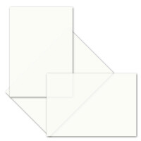 100x ungefalztes einfaches Einlege-Papier für B6 Karten - transparent-weiß - 118 x 178 mm - hochwertiges durchsichtiges Papier ohne Falz - von GUSTAV NEUSER