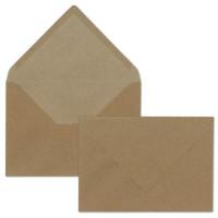 100x sehr schweres Vintage Kraftpapier Falt-Karten SET mit Umschlägen DIN B6 - 120 x 169 mm - 350 g/m² - Klapp-Karten I UmWelt by GUSTAV NEUSER®"