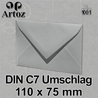 100x ARTOZ DIN C7 kleine Briefumschläge - Grau (Graphit
