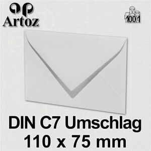 100x ARTOZ DIN C7 kleine Briefumschläge - Weiß (Weiß) 110 x 75 mm - 100 g/m² Mini Umschläge für Hochzeit Geburtstag Weihnachten Party Geschenkkärtchen - Serie 1001