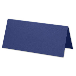 ARTOZ 100x Tischkarten - Classic Blue (Blau) - 45 x 100 mm blanko Platz-Kärtchen - Faltkarten für festliche Tafel - Tischdekoration - 220 g/m² gerippt
