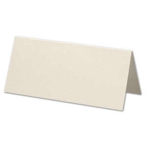 ARTOZ 100x Tischkarten - Ivory-Elfenbein (Creme) - 45 x 100 mm blanko Platz-Kärtchen - Faltkarten für festliche Tafel - Tischdekoration - 220 g/m² gerippt