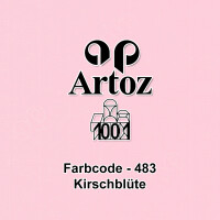 ARTOZ 100x Tischkarten - Kirschblüte (Violett) - 45 x 100 mm blanko Platz-Kärtchen - Faltkarten für festliche Tafel - Tischdekoration - 220 g/m² gerippt