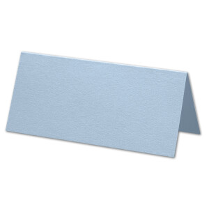 ARTOZ 100x Tischkarten - Pastellblau (Blau) - 45 x 100 mm blanko Platz-Kärtchen - Faltkarten für festliche Tafel - Tischdekoration - 220 g/m² gerippt
