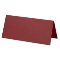 ARTOZ 100x Tischkarten - Weinrot (Rot) - 45 x 100 mm blanko Platz-Kärtchen - Faltkarten für festliche Tafel - Tischdekoration - 220 g/m² gerippt