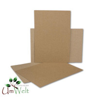 100x Papierbogen DIN A5 14,8 x 21 cm, Naturfarbe Braun/Grau 140g - nachhaltiges recyceltes Briefpapier (komplett natubelassenes Naturpapier - FSC-zertifiziert)