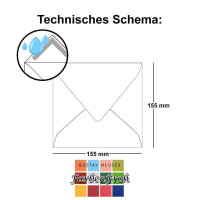 100x Quadratische Briefumschläge in Amarena - 15,5 x 15,5 cm - ohne Fenster, mit Nassklebung - 110 g/m² - Für Einladungskarten zu Hochzeit, Geburtstag und mehr - Serie FarbenFroh
