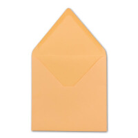 100x Quadratische Briefumschläge in Aprikose - 15,5 x 15,5 cm - ohne Fenster, mit Nassklebung - 110 g/m² - Für Einladungskarten zu Hochzeit, Geburtstag und mehr - Serie FarbenFroh