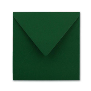 100x Quadratische Briefumschläge in Dunkelgrün (Grün) - 15,5 x 15,5 cm - ohne Fenster, mit Nassklebung - 110 g/m² - Für Einladungskarten zu Hochzeit, Geburtstag und mehr - Serie FarbenFroh