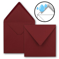 100x Quadratische Briefumschläge in Dunkelrot (Rot) - 15,5 x 15,5 cm - ohne Fenster, mit Nassklebung - 110 g/m² - Für Einladungskarten zu Hochzeit, Geburtstag und mehr - Serie FarbenFroh