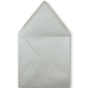 100x Quadratische Briefumschläge in Hellgrau (Grau) - 15,5 x 15,5 cm - ohne Fenster, mit Nassklebung - 110 g/m² - Für Einladungskarten zu Hochzeit, Geburtstag und mehr - Serie FarbenFroh