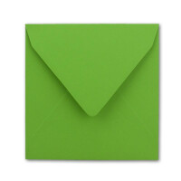 100x Quadratische Briefumschläge in Hellgrün (Grün) - 15,5 x 15,5 cm - ohne Fenster, mit Nassklebung - 110 g/m² - Für Einladungskarten zu Hochzeit, Geburtstag und mehr - Serie FarbenFroh