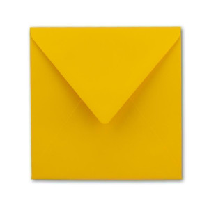 100x Quadratische Briefumschläge in Honiggelb (Gelb) - 15,5 x 15,5 cm - ohne Fenster, mit Nassklebung - 110 g/m² - Für Einladungskarten zu Hochzeit, Geburtstag und mehr - Serie FarbenFroh