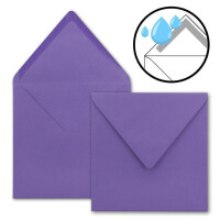 100x Quadratische Briefumschläge in Violett - 15,5 x 15,5 cm - ohne Fenster, mit Nassklebung - 110 g/m² - Für Einladungskarten zu Hochzeit, Geburtstag und mehr - Serie FarbenFroh