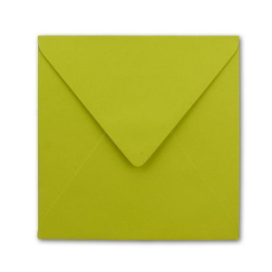 100x Quadratische Briefumschläge in Limette (Grün) - 15,5 x 15,5 cm - ohne Fenster, mit Nassklebung - 110 g/m² - Für Einladungskarten zu Hochzeit, Geburtstag und mehr - Serie FarbenFroh