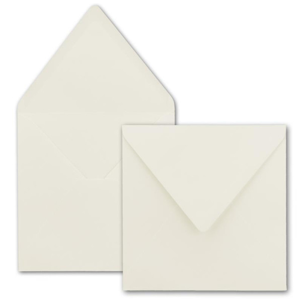 100x Quadratische Briefumschläge in Naturweiß (Weiß) - 15,5 x 15,5 cm - ohne Fenster, mit Nassklebung - 110 g/m² - Für Einladungskarten zu Hochzeit, Geburtstag und mehr - Serie FarbenFroh