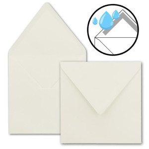 100x Quadratische Briefumschläge in Naturweiß (Weiß) - 15,5 x 15,5 cm - ohne Fenster, mit Nassklebung - 110 g/m² - Für Einladungskarten zu Hochzeit, Geburtstag und mehr - Serie FarbenFroh