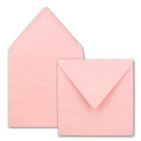 100x Quadratische Briefumschläge in Rosa - 15,5 x 15,5 cm - ohne Fenster, mit Nassklebung - 110 g/m² - Für Einladungskarten zu Hochzeit, Geburtstag und mehr - Serie FarbenFroh