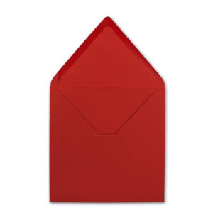 100x Quadratische Briefumschläge in Rot - 15,5 x 15,5 cm - ohne Fenster, mit Nassklebung - 110 g/m² - Für Einladungskarten zu Hochzeit, Geburtstag und mehr - Serie FarbenFroh