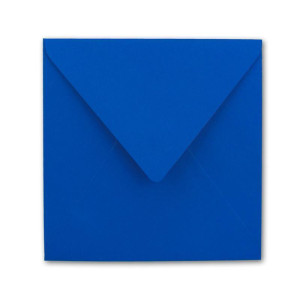 100x Quadratische Briefumschläge in Royalblau (Blau) - 15,5 x 15,5 cm - ohne Fenster, mit Nassklebung - 110 g/m² - Für Einladungskarten zu Hochzeit, Geburtstag und mehr - Serie FarbenFroh