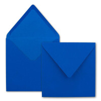 100x Quadratische Briefumschläge in Royalblau (Blau) - 15,5 x 15,5 cm - ohne Fenster, mit Nassklebung - 110 g/m² - Für Einladungskarten zu Hochzeit, Geburtstag und mehr - Serie FarbenFroh