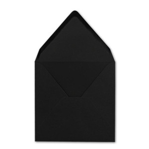 100x Quadratische Briefumschläge in Schwarz - 15,5 x 15,5 cm - ohne Fenster, mit Nassklebung - 110 g/m² - Für Einladungskarten zu Hochzeit, Geburtstag und mehr - Serie FarbenFroh