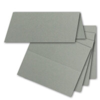 100x Tischkarten in Dunkel-Grau (Grau) - 4,5 x 10 cm - blanko - Doppel-Karten - als Platzkarten und Namenskarten für Hochzeit und Feste