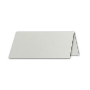 100x Tischkarten in  Hell-Grau - 4,5 x 10 cm - 240 g/m² - blanko Doppel-karten mit stabilem Stand - ideal als Platzkärtchen und Namenskärtchen