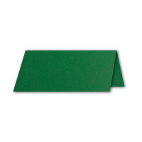 100x Tischkarten in Dunkelgrün (Grün) - 4,5 x 10 cm - blanko - Doppel-Karten - als Platzkarten und Namenskarten für Hochzeit und Feste