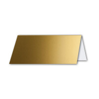 100x Tischkarten in Gold (Metallic) - 4,5 x 10 cm - blanko - Doppel-Karten - als Platzkarten und Namenskarten für Hochzeit und Feste