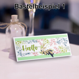 100x Tischkarten in Hellgrün (Grün) - 4,5 x 10 cm - blanko - Doppel-Karten - als Platzkarten und Namenskarten für Hochzeit und Feste