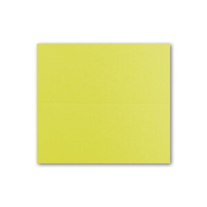 100x Tischkarten in Limette (Gelb-Grün) - 4,5 x 10 cm - blanko - Doppel-Karten - als Platzkarten und Namenskarten für Hochzeit und Feste