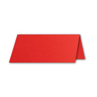 100x Tischkarten in Rot - 4,5 x 10 cm - blanko - Doppel-Karten - als Platzkarten und Namenskarten für Hochzeit und Feste