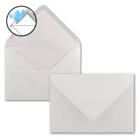 100x Briefumschläge B6 - 17,5 x 12,5 cm - Naturweiss - Nassklebung mit spitzer Klappe - 120 g/m² - Für Hochzeit, Gruß-Karten, Einladungen
