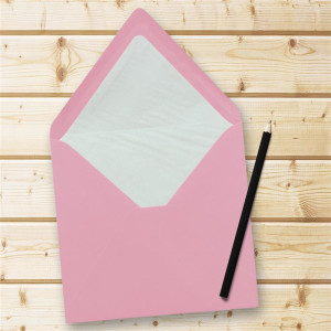 100x Briefumschläge Quadratisch 16 x 16 cm in Rosa- Umschläge mit weißem Seidenfutter - Kuverts ohne Fenster & mit Nassklebung - Für Einladungskarten zu Hochzeit und Geburtstag