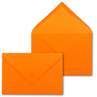100 Brief-Umschläge mit Wellenschnitt - Orange - DIN C6 - 114 x 162 mm - 11,4 x 16,2 cm - mit wellenförmigen Rändern - Nassklebung - FarbenFroh by GUSTAV NEUSER