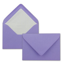 200 Briefumschläge in Violett mit weißem Innenfutter - Kuverts in DIN B6 Format  - 12,5 x 17,6 cm - Seidenfutter - Nassklebung