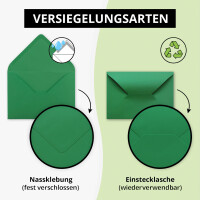 200 Brief-Umschläge - Grün - DIN C6 - 114 x 162 mm