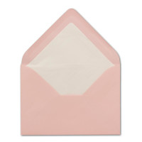 25 Briefumschläge in Rosa mit weißem Innenfutter - Kuverts in DIN B6 Format  - 12,5 x 17,6 cm - Seidenfutter - Nassklebung