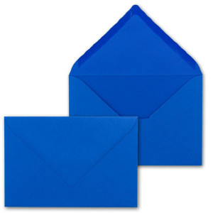 100 Brief-Umschläge mit Wellenschnitt - Royal-Blau / Königsblau - DIN C5 - 16,2 x 22,9 cm - 120 gr - mit wellenförmigen Rändern - Nassklebung - FarbenFroh by GUSTAV NEUSER