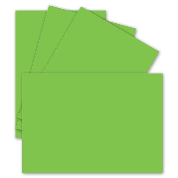 100 Einzel-Karten DIN A6 - 10,5 x 14,8 cm - 240 g/m² - Hell-Grün - Tonkarton - Bastelpapier - Bastelkarton- Bastel-karten - blanko Postkarten