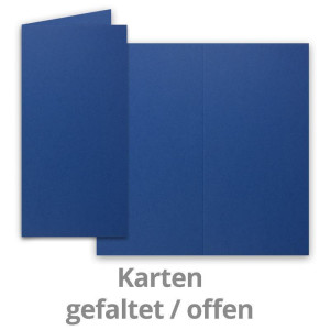 50x Faltkarten SET mit Brief-Umschlägen und Einlege-Blätter - Nachtblau (Blau) - DIN Lang - 10,5 x 21 cm - FarbenFroh by GUSTAV NEUSER