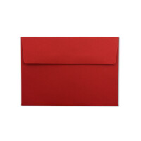 75x Briefumschläge leuchtend Rot DIN C6 Format 11,4 x 16,2 cm - Haftklebung - Kuverts ohne Fenster - Weihnachten, Grußkarten & Einladungen - Für A6 & A4 Papier