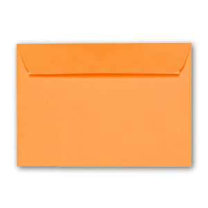 ARTOZ 25x Briefumschläge DIN C6 Mango (Orange) - 16,2 x 11,4 cm - haftklebend - gerippte Kuverts ohne Fenster - Serie Artoz 1001