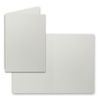 50 Faltkarten B6 - Hell-Grau - Blanko Doppel-Karten - 12 x 17 cm - sehr formstabil - für Drucker geeignet - Serie: FarbenFroh